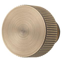Carlisle Brass Lines Radio Round Cabinet Knob - 35mm Diameter - Antique Brass