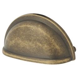 Altro Walton Cabinet Cup Handle - 76mm Centres - Antique Brass