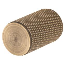 Carlisle Brass Knurled Cylinder Cabinet Knob - 18mm Diameter - Antique Brass
