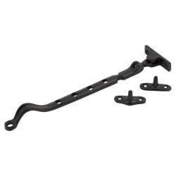 Olde Forge Victorian Cast Iron Casement Window Stay - 10"/254mm Length - Malleable Black Iron