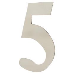 Rutland Frontier Collection 75mm Concealed Self Adhesive Door Numeral - 5 - Polished Nickel