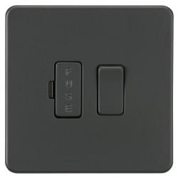 Knightsbridge 13A 1 Gang Screwless Flat Plate Switched Fused Spur - Anthracite Grey