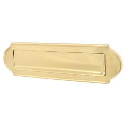 Victorian Shaped Letter Plate - 277 x 77mm - Polished Brass