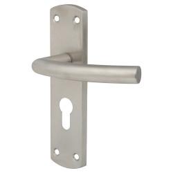 Altro Satin Stainless Steel Arched Euro Lock Door Handles - 172 x 44mm