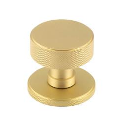 Burlington by Frelan Satin Brass Knurled Mortice Door Knob - 60mm Rose Diameter - Westbourne Range