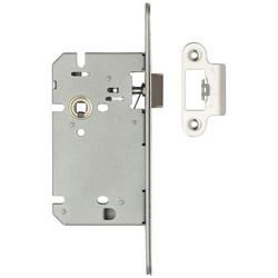 Altro Architectural DIN Latch - 85mm Case - 60mm Backset - Radius - Polished Stainless Steel