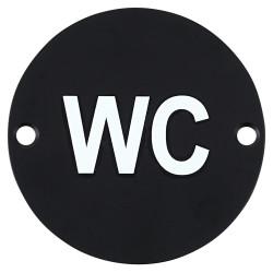 Altro WC Toilet Door Sign - 75mm Diameter - Matt Black