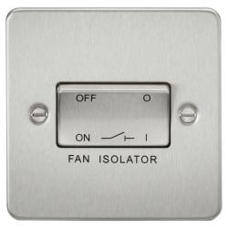 Knightsbridge 10A 1 Gang Flat Plate Triple Pole Fan Isolator Switch - Brushed Chrome