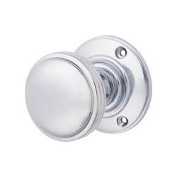 Altro Polished Chrome Mortice Door Knob - 69mm Rose Diameter - Oxford Range