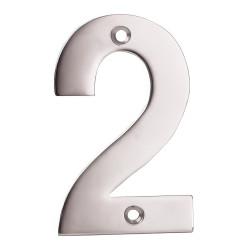 Altro 100mm Screw Fix Door Numeral - 2 - Satin Stainless Steel