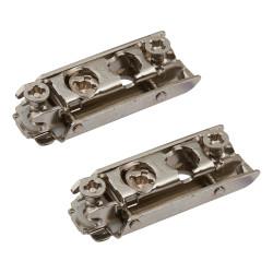 Blum CLIP Expando Cabinet Mounting Plate - 0mm Spacing - Nickel Plated - Pair
