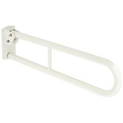 Fitzroy of London Hinged Support Grab Rail - 800 x 200mm - Stainless Steel - White Powder Coated