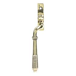 From The Anvil Reeded Locking Espagnolette Casement Window Handle - Left - Aged Brass