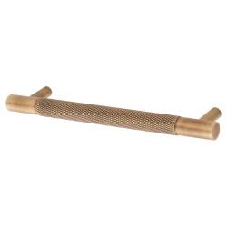 Alexander & Wilks Brunel 13mm Knurled T-Bar Cabinet Pull Handle - 128mm Centres - Antique Brass