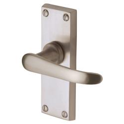 Heritage Brass by M Marcus Satin Nickel Windsor Latch Door - Short Plate - 120 x 40mm