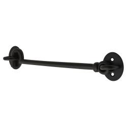 Altro Cabin Hook & Eye - 200mm Length - Antique Black Iron