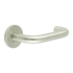 CRES by Frelan Satin Stainless Steel Fixed Dead 19mm Return to Door Handles on Round Rose - CR-106 Range