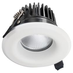 Integral LED Lux Fire 9W IP65 Fire Rated 36° LED Dimmable Fixed Downlight - 3000K Warm White - White