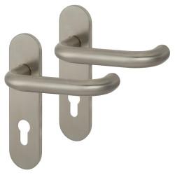 Altro Satin Stainless Steel 19mm Return to Door Euro Lock Door Handles - Radius - 72mm c/c
