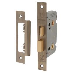 Touchpoint Contract Bathroom Lock - 65mm Case - 44mm Backset - Antique Brass