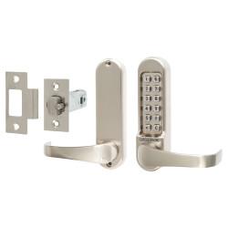 Codelocks CL515 Push Button Code Lock and Latch - Code Free Option - Stainless Steel
