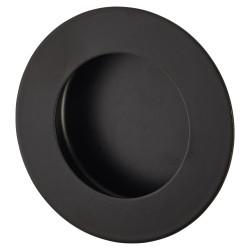Altro Circular Flush Cabinet Pull Handle - 65mm Diameter - Matt Black