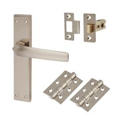 Altro Satin Nickel Latch Door Handles Pack - Norley Range