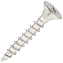 SiDAX Pozi Countersunk Wood Screws - 4.0 x 25mm - A2 Stainless Steel - Pack of 200