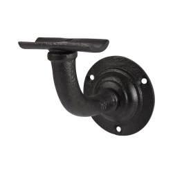 Olde Forge Heavy Duty Handrail Bracket - 83mm Projection - Black Antique Iron