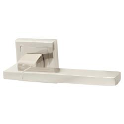 Altro Polished Nickel Door Handles on Square Rose - Dita Range