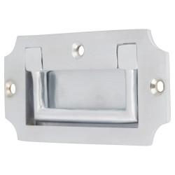Altro Military Chest Flush Cabinet Pull Handle - 89 x 45mm - Satin Chrome