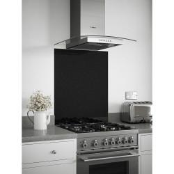 Self Adhesive Glass Kitchen Splashback - 750 x 600mm - Black Sparkle