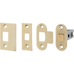Touchpoint Contract Bolt Through Tubular Latch - 67mm Case - 46mm Backset - Radius/Square - Pol Brass