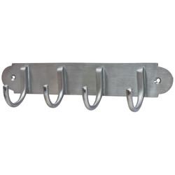 Heritage Brass by M Marcus Solid Brass Coat Rack - 223 x 64 x 40mm - 4 Hooks - Satin Chrome