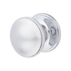 Altro Polished Chrome Round Centre Door Knob with Stepped Rose - 80mm Rose Diameter