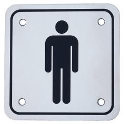 Altro Mens Square Toilet Door Sign - 100 x 100mm - Polished Stainless