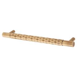 Alexander & Wilks Diamond Cut 14mm T-Bar Cabinet Pull Handle - 160mm Centres - Antique Brass