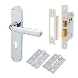 Touchpoint Polished Chrome 3 Lever Sashlock Door Handles Pack - Arezzo Range