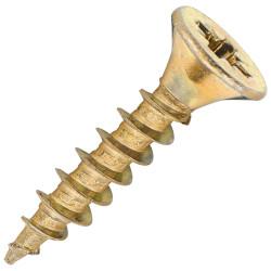 SiDAX General Purpose Pozi Countersunk Wood Screws - 4.0 x 20mm - Yellow Zinc - Pack of 200