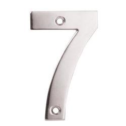 Altro 100mm Screw Fix Door Numeral - 7 - Polished Stainless Steel