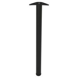 Rothley Round Adjustable Worktop Support Breakfast Bar Table Leg - 60 x 870-895mm - Matt Black