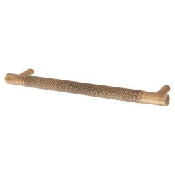 Alexander & Wilks Brunel 13mm Knurled T-Bar Cabinet Pull Handle - 160mm Centres - Antique Brass