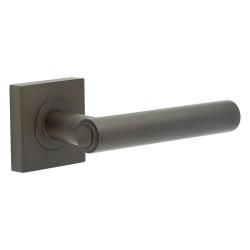 Burlington by Frelan Dark Bronze Fire Rated Door Handles on Square Rose - Richmond Range