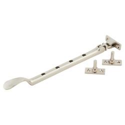 Altro Cast Victorian Casement Window Stay - 10"/250mm Length - Polished Nickel