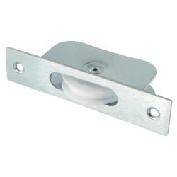 Touchpoint Square Axle Sash Window Pulley - 44mm Curved Nylon Wheel - Silver
