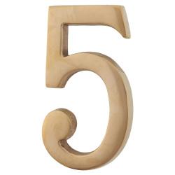 Heritage Brass 76mm Concealed Screw Fix Door Numeral - 5 - Unlacquered Brass