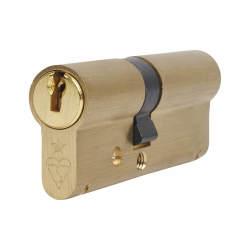 ERA 1 Star 6 Pin Kitemarked 80mm Euro Double Cylinder - 35 + 45mm - Polished Brass - Keyed to Differ