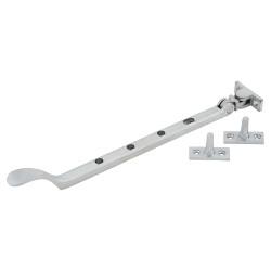 Carlisle Brass Victorian Casement Window Stay - 10"/264mm Length - Satin Chrome