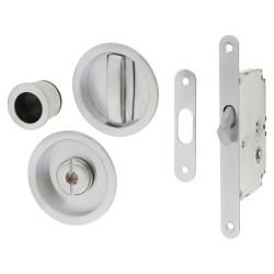 ECLISSE Essentials Round Privacy Handle Set with Lock - Satin Chrome