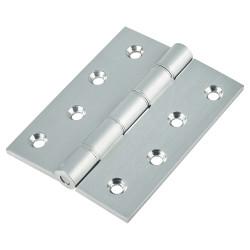 Double Phosphor Bronze Washered Butt Door Hinge - 100 x 75 x 4mm - Satin Chrome - Pair